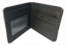 Load image into Gallery viewer, Free UK Royal Mail Tracked 24hr delivery.  This premium PVC leather wallet is designed with a smooth finish. High-quality DTG design with striking colours. Two-part art piece showing two sets of anime art on each side of the wallet.  Bi-fold closure, with Five card sections, One zip section, a photo ID section, and the main section.  Excellent gift for any Genshin Impact fan.