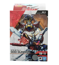 Load image into Gallery viewer, God Dundam GF13-017NJ II released by TAMASHI  NATIONS/BANAI comes this fully equipped premium action figure. Set includes the figure, God Finger, Hyper Mode chest parts and full articulation STAGE joint.  The figure allows you to transition from a Normal Mode into a super-powered Hyper Mode. The Mobile Fighter used by Neo Japan in the 13th Gundam Fight.   This figure stands at 15cm tall and comes in a premium packaged box by TAMASHI NATIONS. 
