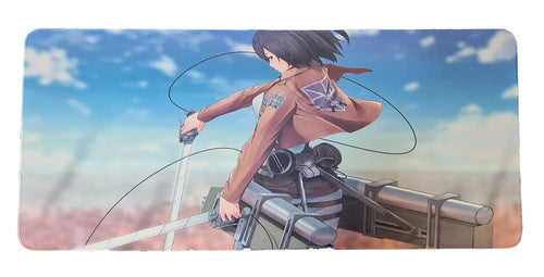 Extended Mouse Pad excellent for gaming or general office use.  The mouse mat measures at 30x60cm / 30x80cm / 40x90cm and fit perfectly to most desk sizes.  Striking image of Attack on Titan design. The premium thick design of this mouse pad allows your mouse to obtain excellent speed and control (non slip rubber base).