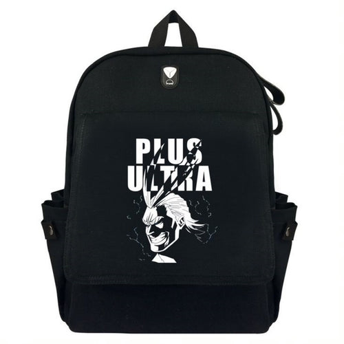 Premium anime backpack for our My Hero Academia fans. Pearl cotton double straps with capacity of 29cm x12cm x 40cm.  Multi-pockets allow books, notebooks, umbrellas, water bottles, and any other daily accessories. Main pocket with cap and drawstring closure. Adjustable shoulder-padded comfortable straps, waterproof, and the zip is covered for anti-theft.