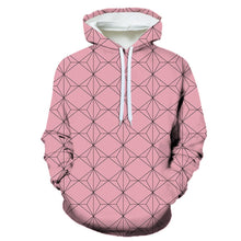 Load image into Gallery viewer, Sharp design of Demon Slayer anime hoodie. Premium DTG print with striking colours - polyester hoodie. The silken style of this hoodie makes this hoodie lightweight and comfortable to wear. Excellent for Autumn/Winter.  The DTG technology print the design directly onto the hoodie which makes the design really stand out, easy to wash, and the colour of design will not fade or crack. Adjustable drawstring for the hood with a large front pockets.
