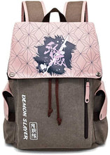 Load image into Gallery viewer, Premium anime backpack for our Demon Slayer fans.  Pearl cotton double straps with large capacity – 42cm x 31cm x 16cm.  Multi-pockets allow laptops, books, notebooks, umbrellas, water bottles, and any other daily accessories. Main pocket with cap and drawstring closure, padded laptop compartment with room to accommodate a 14-inch laptop.
