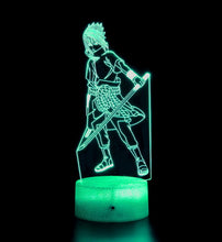 Load image into Gallery viewer, Combining art and technology makes this 3D visual effect lamp a perfect gift for anime fans. The acrylic design produces an optical 3D hologram effect which brings the anime character to life. The base has a touch sensor which makes it simple to control all the seven colour lighting modes. The cracked transparent design of the base of the lamp increases the visual effect compared to the regular black plastic base.