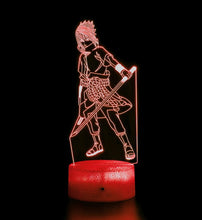 Load image into Gallery viewer, Combining art and technology makes this 3D visual effect lamp a perfect gift for anime fans. The acrylic design produces an optical 3D hologram effect which brings the anime character to life. The base has a touch sensor which makes it simple to control all the seven colour lighting modes. The cracked transparent design of the base of the lamp increases the visual effect compared to the regular black plastic base.