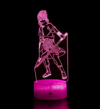 Load image into Gallery viewer, Combining art and technology makes this 3D visual effect lamp a perfect gift for anime fans. The acrylic design produces an optical 3D hologram effect which brings the anime character to life. The base has a touch sensor which makes it simple to control all the seven colour lighting modes. The cracked transparent design of the base of the lamp increases the visual effect compared to the regular black plastic base.