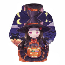 Load image into Gallery viewer, Sharp design of Demon Slayer anime hoodie. Premium DTG print with striking colours - polyester hoodie. The silken style of this hoodie makes this hoodie lightweight and comfortable to wear. Excellent for Autumn/Winter.
