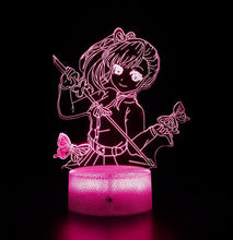Load image into Gallery viewer, Free UK Royal Mail Tracked 24hr delivery. Combining art and technology makes this 3D visual effect lamp a perfect gift for anime fans. The acrylic design produces an optical 3D hologram effect which brings the anime character to life. The base has a touch sensor which makes it simple to control all the seven colour lighting modes. The set also includes a remote control for you to control the lamp with ease. "The art challenges the technology, and the technology inspires the art".