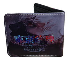 Load image into Gallery viewer, This premium PVC leather wallet is designed with a smooth finish. High-quality DTG design with striking colors directly onto the wallet. Two-part art piece showing two unique sets of anime art on each side of the wallet.