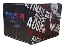 Load image into Gallery viewer, This premium PVC leather wallet is designed with a smooth finish. High-quality DTG design with striking colors directly onto the wallet. Two-part art piece showing two unique sets of anime art on each side of the wallet.
