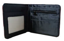Load image into Gallery viewer, This premium PVC leather wallet is designed with a smooth finish. High-quality DTG design with striking colors directly onto the wallet. Two-part art piece showing two unique sets of anime art on each side of the wallet.
