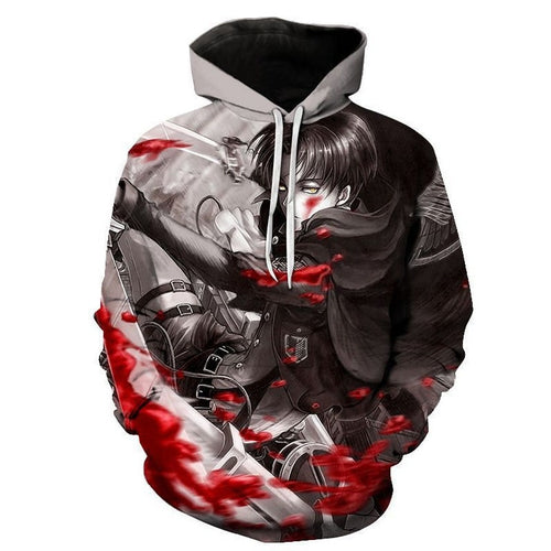 Sharp design of Attack on Titan Levi Ackerman Anime hoodie. Premium DTG print with striking colours - polyester hoodie. The silken style of this hoodie makes this hoodie lightweight and comfortable to wear. Excellent for Autumn/Winter.