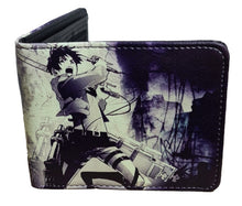 Load image into Gallery viewer, This premium PVC leather wallet is designed with a smooth finish. High-quality DTG design with striking colors directly onto the wallet. Two-part art piece showing two unique sets of anime art on each side of the wallet.
