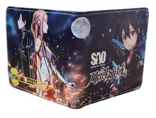 Load image into Gallery viewer, This premium PVC leather wallet is designed with a smooth finish. High-quality DTG design with striking colors directly onto the wallet. Two-part art piece showing two unique sets of anime art on each side of the wallet.