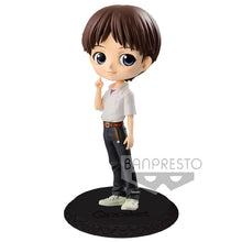 Load image into Gallery viewer, New release by Banpresto EVANGELION movie series comes this charming figure of SHINJI IKARI. The cute Movie Q version B statue stands at 14cm tall and comes in a premium fully coloured box from Banpresto. Excellent gift for any Evangelion fan. Official licenced - Banpresto / Evangelion Limited stock available