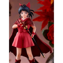 Load image into Gallery viewer, Beautiful figure of Moroha from the popular anime Yashahime: Princess Half-Demon, which is the popular sequel to the Inuyasha anime series. This figure is part of the Goodsmile Company's Pop Up Parade series. The sculptor has really did a marvelous job creating this high-detailed PVC statue of Moroha. The statue shows Moroha in her classic red cape, posing with her sword. This is something really special for any Yashahime or Inuyasha fans.