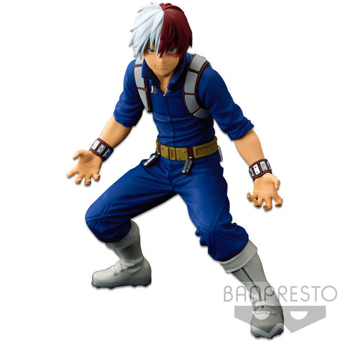 FREE UK Royal Mail Tracked 24hr service    This huge statue of Shoto Todoroki  from the popular anime series My hero Academia is part of Banpresto's world figure colosseum's 10th-anniversary celebrations. The Modelling academy has really smashed this one and give the fans an amazing treat.  The PVC/ABS statue stands at 21cm tall. There are a total of 4 editions. 