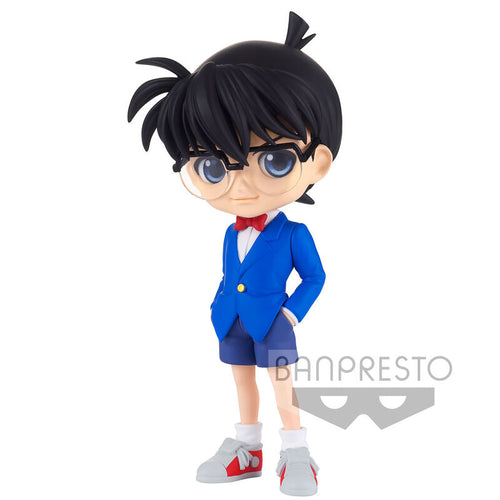 FREE UK Royal Mail Tracked 24hr Delivery.  This statue of the classic Detective Conan (Conan Edogawa) is part of Banpresto's Q Posket figure series, adapted from the classic anime series Detective Conan.   The amazing PVC figure stands at 13cm tall, and packaged in a premium gift/collectible box from Bandai. - Version A. 