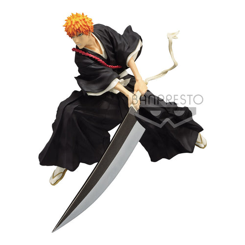 Free UK Royal Mail Tracked 24hr delivery   Striking statue of Ichigo Kurosaki from the legendary anime BLEACH. This figure is launched by Banpresto as part of their latest Soul Entered Model series.   The creator did a tremendous job creating this detailed statue of Ichigo, every detail of this statue is sculpted meticulously, showing Ichigo posing with his sword in battle mode. Super cool. 