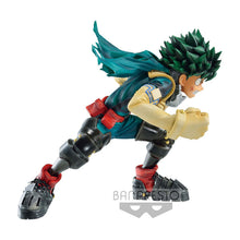 Load image into Gallery viewer, Free UK Royal Mail Tracked 24hr delivery. This statue of Izuku Midoriya (Known as Deku) is launched by Banpresto's as part of their latest Chronicle series. Adapted from the popular anime My Hero Academia. The creator has did an outstanding job on this one, showing Midoriya in battle mode, posing in his uniform. - Truly amazing. The PVC statue stands at 18cm, and packaged in a huge gift/collectible box from Bandai.
