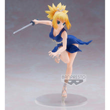 Load image into Gallery viewer, Free UK Royal Mail Tracked 24hr delivery Stunning figure of Kohaku from the popular anime Dr.Stone. This amazing figure is launched by Banpresto as part of their latest series. The creator sculpted this piece meticulously, showing Kohaku in running motion posing with her sword. - truly stunning !! This PVC statue stands at 16cm tall, and packaged in a gift/collectible box from Bandai.