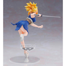 Load image into Gallery viewer, Free UK Royal Mail Tracked 24hr delivery Stunning figure of Kohaku from the popular anime Dr.Stone. This amazing figure is launched by Banpresto as part of their latest series. The creator sculpted this piece meticulously, showing Kohaku in running motion posing with her sword. - truly stunning !! This PVC statue stands at 16cm tall, and packaged in a gift/collectible box from Bandai.