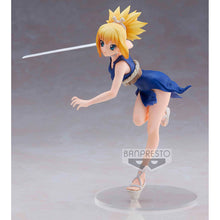 Load image into Gallery viewer, Free UK Royal Mail Tracked 24hr delivery Stunning figure of Kohaku from the popular anime Dr.Stone. This amazing figure is launched by Banpresto as part of their latest series. The creator sculpted this piece meticulously, showing Kohaku in running motion posing with her sword. - truly stunning !! This PVC statue stands at 16cm tall, and packaged in a gift/collectible box from Bandai.