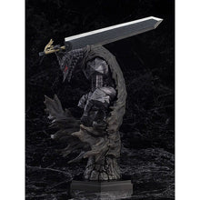 Load image into Gallery viewer, This dominance statue of Guts from the popular anime series Berserk is finally released by Good Smile Company as part of their latest L line (bigger size). Those new lines of L statues will give anime fans a new sense of excitement.   The creators has really took their time creating this piece, sculpted in fine detail, showing Guts posing in his Berserker Armour, holding his sword, and sitting on a cliff.
