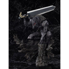 Load image into Gallery viewer, This dominance statue of Guts from the popular anime series Berserk is finally released by Good Smile Company as part of their latest L line (bigger size). Those new lines of L statues will give anime fans a new sense of excitement.   The creators has really took their time creating this piece, sculpted in fine detail, showing Guts posing in his Berserker Armour, holding his sword, and sitting on a cliff.
