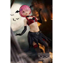Load image into Gallery viewer, FREE UK Royal Mail Tracked 24hr delivery This beautiful statue of RAM (one of the twin maids) is part of the remarkable Espresto line by Banpresto, and is part of the latest Monsters Motions series. The figure is created in exceptional detail showing RAM posing in her sexy vampire outfit. This figure can really take your heart right back into anime. - Truly stunning. This PVC statue stands at 22cm, and packaged in a premium gift/collectible box from Bandai.