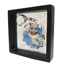Load image into Gallery viewer, Free UK Royal Mail 24hr delivery  Demon Slayer Inosuke Hashibira  eychain.  Premium design DTG quality acrylic keyring packaged in a window display gift box.  The main acrylic panel of the keyring stands at 6cm (approx), and 4mm (approx) thickness.  Excellent gift for any Demon Slayer fan.  
