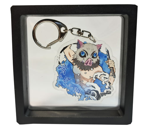 Free UK Royal Mail 24hr delivery  Demon Slayer Inosuke Hashibira  eychain.  Premium design DTG quality acrylic keyring packaged in a window display gift box.  The main acrylic panel of the keyring stands at 6cm (approx), and 4mm (approx) thickness.  Excellent gift for any Demon Slayer fan.  