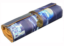 Load image into Gallery viewer, The outer case is made from PVC leather, higher quality DTG print design. The design is adapted from the popular anime Naruto. Leather strap with a Naruto logo metal keyring, and inside of the case is made of velvet . There are three compartments for pens, and a larger net compartments for storing stationery, and a full zipped pencil case attached at the end.