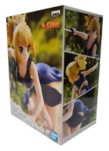 Load image into Gallery viewer, Free UK Royal Mail Tracked 24hr delivery Stunning figure of Kohaku from the popular anime Dr.Stone. This amazing figure is launched by Banpresto as part of their latest series. The creator sculpted this piece meticulously, showing Kohaku in running motion posing with her sword. - truly stunning !! This PVC statue stands at 16cm tall, and packaged in a gift/collectible box from Bandai.