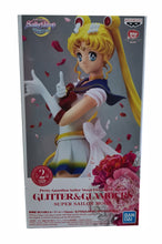 Load image into Gallery viewer, Free UK Royal Mail Tracked 24hr delivery Beautiful striking figure of Sailer Moon, adapted from the the latest movie "Sailer Moon Eternal". This statue is launched by Banpresto and TOEI ANIMATION as part of their latest Glitter and Glamours series. The statue of this beauty is created flawlessly, showing Sailer Moon posing in her legendary uniform. This PVC figure stands at 23cm tall, and packaged in a premium collectible/gift box from Bandai. Version: A