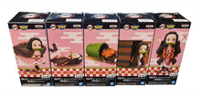 Load image into Gallery viewer, FREE UK Royal Mail Tracked 24hr Delivery  This is part of Banpresto&#39;s World Collectible figure series. Full set of five - Nezoku Kamado collection from the popular anime series Demon Slayer.   Each mini-figure is created in detail and comes in a display base.  The full set of FIVE is all here, so you don&#39;t need to go through blind boxes or buying separately  - A/B/C/D/E 
