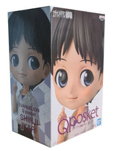 Load image into Gallery viewer, New release by Banpresto EVANGELION movie series comes this charming figure of SHINJI IKARI. The cute Movie Q version B statue stands at 14cm tall and comes in a premium fully coloured box from Banpresto. Excellent gift for any Evangelion fan. Official licenced - Banpresto / Evangelion Limited stock available