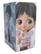 Load image into Gallery viewer, New release by Banpresto EVANGELION movie series comes this charming figure of SHINJI IKARI. The cute Movie Q version B statue stands at 14cm tall and comes in a premium fully coloured box from Banpresto. Excellent gift for any Evangelion fan. Official licenced - Banpresto / Evangelion Limited stock available