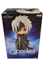Load image into Gallery viewer, Super cool Q POSKET (Type A) figure/statue of Alphen, adapted from the popular JRPG Tales Of Arise.   The figure is sculpted meticulously, showing Alphen posing in his uniform and with his primary weapon on his back.   The PVC statue stands at 14cm tall, comes with a display base, and is packaged in an official premium gift box from Bandai.   Excellent gift for any Tales Of Arise fan. .   Official brand:  Banpresto