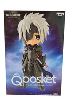 Load image into Gallery viewer, Super cool Q POSKET (Type A) figure/statue of Alphen, adapted from the popular JRPG Tales Of Arise.   The figure is sculpted meticulously, showing Alphen posing in his uniform and with his primary weapon on his back.   The PVC statue stands at 14cm tall, comes with a display base, and is packaged in an official premium gift box from Bandai.   Excellent gift for any Tales Of Arise fan. .   Official brand:  Banpresto
