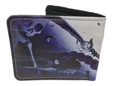 Load image into Gallery viewer, Free UK Royal Mail Tracked 24hr delivery.  This premium PVC leather wallet is designed with a smooth finish. High-quality DTG design with striking colours. Two-part art piece showing two sets of anime art on each side of the wallet.  Bi-fold closure, with Five card sections, One zip section, a photo ID section, and the main section.  Excellent gift for any Genshin Impact fan.