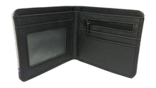 Load image into Gallery viewer, Free UK Royal Mail Tracked 24hr delivery.  This premium PVC leather wallet is designed with a smooth finish. High-quality DTG design with striking colours. Two-part art piece showing two sets of anime art on each side of the wallet.  Bi-fold closure, with Five card sections, One zip section, a photo ID section, and the main section.  Excellent gift for any Genshin Impact fan.