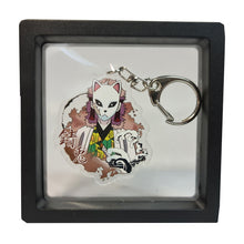 Load image into Gallery viewer, Free UK Royal Mail 24hr delivery  Demon Slayer Sabito keychain.  Premium design DTG quality acrylic keyring packaged in a window display gift box.  The main acrylic panel of the keyring stands at 6cm (approx), and 4mm (approx) thickness.  Excellent gift for any Demon Slayer fan.  
