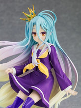 Load image into Gallery viewer, FREE UK Royal Mail Tracked 24hr Delivery Striking and cool figure of the main female protagonist Shiro of the popular anime - No Game No Life. This figure is part of the Goodsmile Company's Pop Up Parade series. The sculptor has created this figure meticulously, showing Shiro posing in her uniform wearing her crown. The PVC statue stands at 18cm tall , comes with a base, and packed in a official window display box from Goodsmile.