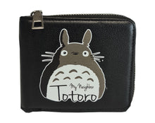 Load image into Gallery viewer, Free UK Royal Mail Tracked 24hr delivery.  This premium PVC leather wallet is designed with a smooth finish.  Zip closure, with Five card sections, an internal zip section, a photo ID section, and the main section.  Excellent gift for any My Neighbor Totoro fan.  Limited stock available.
