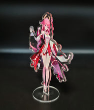 Load image into Gallery viewer, Free Royal Mail 24hr delivery Beautiful Acrylic stand of Yae Miko from the popular open-world action role-playing game - "GENSHIN IMPACT". High-quality DTG print design showing Yae Miko posing elegantly. Height: 12.5cm x 15cm Thickness: 3mm Excellent gift for any Genshin Impact fan.