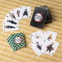 Load image into Gallery viewer, Free UK Royal Mail Tracked 24hr delivery 

Official Demon Slayer Kimetsu no Yaiba Deck of Poker Cards. This set playing cards is launched by PALADONE as part of their latest collection. 

Designed beautifully, packaged in an official licence Demon Slayer metal tin box. 
