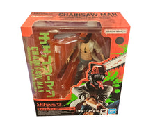 Load image into Gallery viewer, Free UK Royal Mail Tracked 24hr Delivery    

Spectacular figure (Full set) of Denji in his Chainsaw Man form from the popular anime Chainsaw Man. This premium figure set is launched by Tamashii Nations as part of their latest S.H.Figuarts collection. Adapted from the latest movie - REZE ARC. 

The set comes with the premium articulated figure of Chainsaw Man (14 point articulation), two additional pair of hands, and additional facial plate.

The figure stands at 15cm tall, packaged in a window display box 
