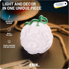 Load image into Gallery viewer, Free UK Royal Mail Tracked 24hr delivery 

Official One Piece Smoke-Smoke Fruit lamp launched by ERIK as part of the latest release. 

This gorgeous LED lamp stands at approx 15cm tall. Rechargeable and Portable use. Built-in 1200 mAh battery with up to 30 hours of use and full charge in just 4 hours via USB-C cable (inlcuded)

This cordless lamp is excellent to calm your mood, and game room/ anime room decor. 

Official brand: Netflix / ERIK

EAN: 8435747825500

Excellent gift for any One Piece fan. 
