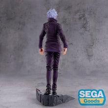 Load image into Gallery viewer, SATORU GOJO AT HIS MOST FEARSOME
Bring the overwhelming presence of Satoru Gojo to your collection with this officially licensed Jujutsu Kaisen Luminasta Extermination Figure by SEGA and Good Smile Company.

This striking release captures Gojo following an intense confrontation with Cursed Spirits, giving the normally composed sorcerer a noticeably more battle-worn appearance. His unmistakable white hair, dark Jujutsu High uniform and exposed eyes are recreated alongside the marks of battle across his face 
