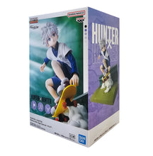 Load image into Gallery viewer, Free UK Royal Mail Tracked 24hr delivery 

Striking statue of Killua Zoldyck from the popular anime series Hunter x Hunter. This beautiful piece is launched by Banpresto as part of their latest Memorable Saga collection.

The creator has created this figure in excellent fashion. Showing Killua Zoldyk captured in motion riding his skateboard. - Stunning! 

This PVC statue stands at 8cm tall, and packaged in a gift / collectible box from Bandai.
